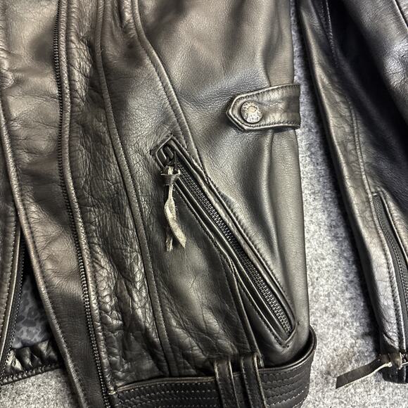 Harley Davidson Women's XL 100% Genuine Leather Motorcycle Jacket Embroidery - Picture 5 of 15